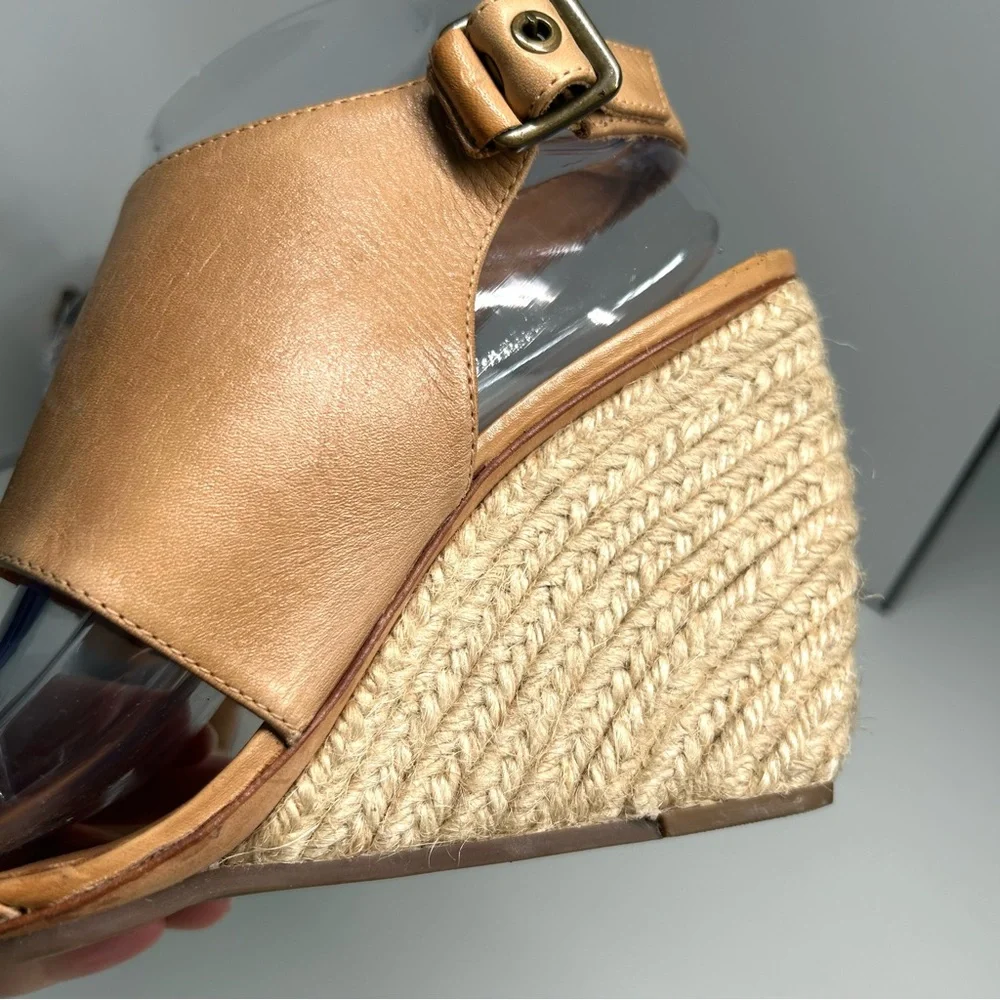 Rebecca Minkoff Women's‎ Tan Leather Espadrille Heeled Sandals in Size 10